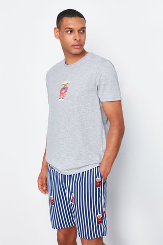 Pijama - Cinzento e azul