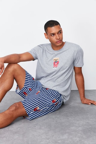 Pijama - Cinzento e azul