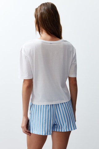 Pijama - Branco e azul