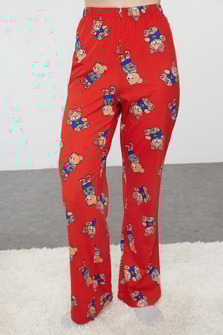 Pijama - Cinzento mesclado e vermelho