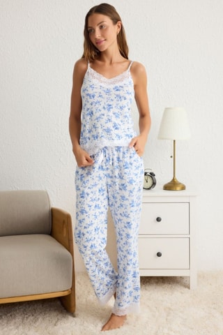 Pijama - Branco e azul-real