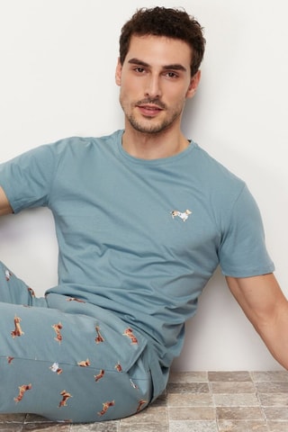 Pijama - Azul-celeste