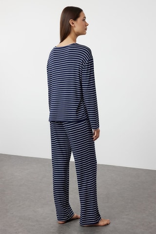 Pijama - Azul-marinho e branco