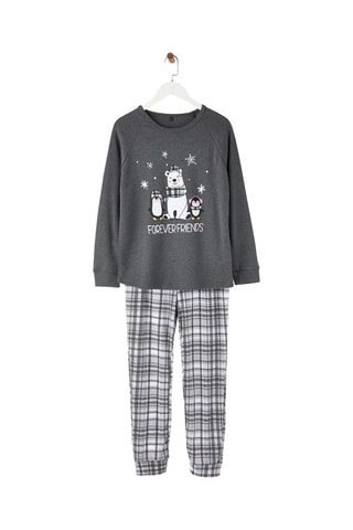 Pijama - Cinzento e branco