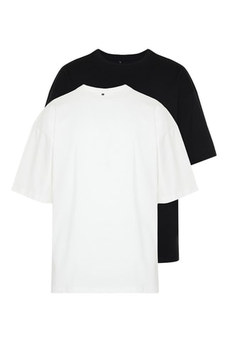 2 t-shirts oversize - Preto e cru