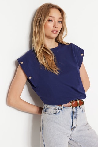 T-shirt regular - Azul-marinho