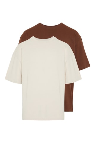 2 t-shirts oversize - Castanho e bege
