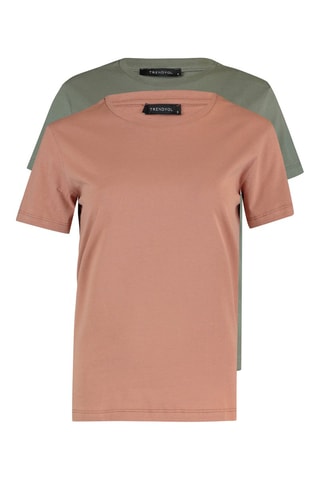 2 t-shirts regular - Caqui e salmão