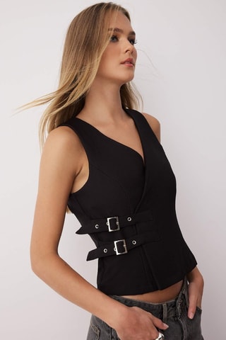 Blusa sem mangas - Preto