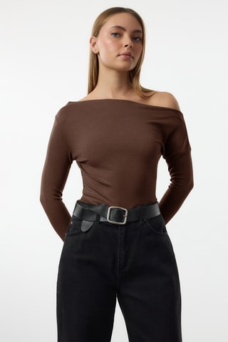 Top slim - Marrone