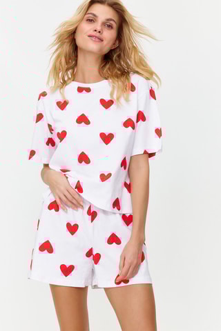 T-shirts e calções Branco e vermelho