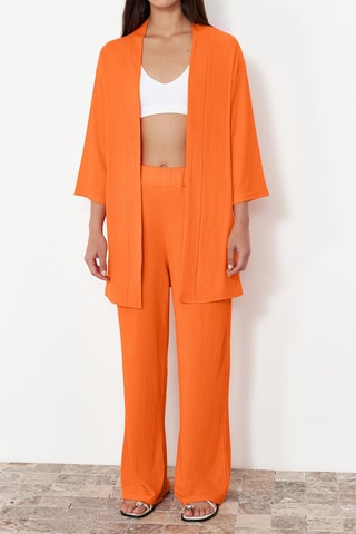 Quimono e calças de cintura subida - Laranja