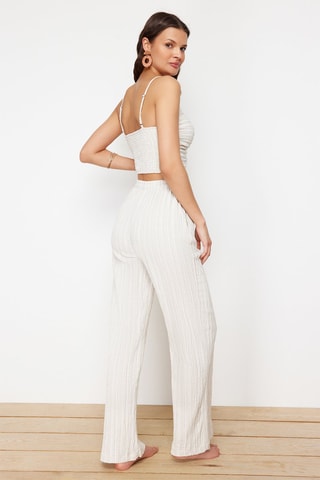 Crop top e calças - Cru