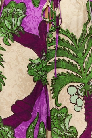 Crop top e calças de cintura alta - Bege e violeta