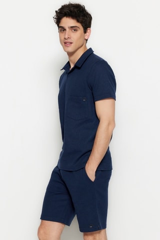 Polo e calções regular - Azul-marinho