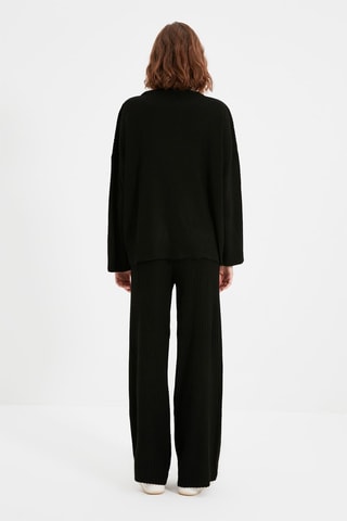 Camisola e calças wide legs - Preto