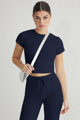 Top e calças - Azul-marinho