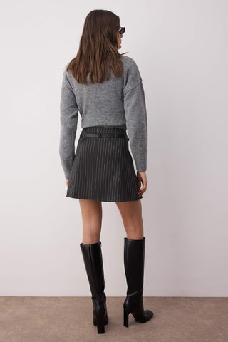 Minissaia de cintura alta - Antracite