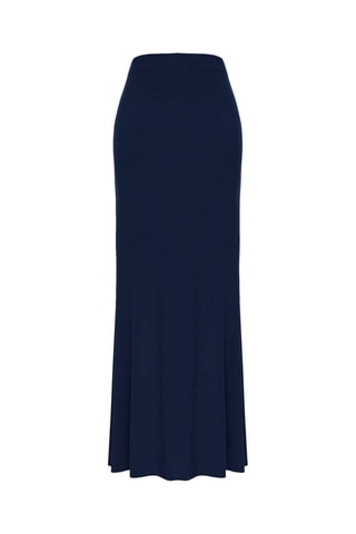 Saia comprida de cintura alta - Azul-marinho