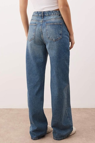 Jeans de perna larga - Azul-marinho