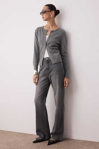 Jeans de perna larga - Cinzento-escuro