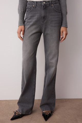 Jeans de perna larga - Cinzento-escuro