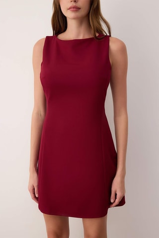 Vestido estilo patinadora - Bordô