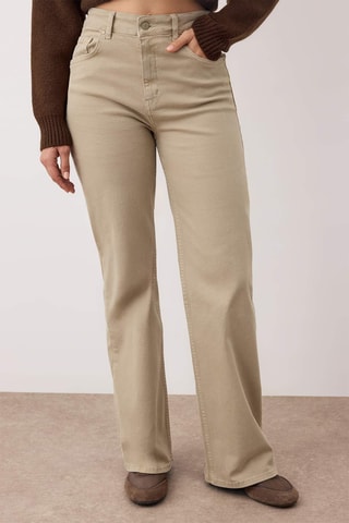 Jeans de perna larga - Bege