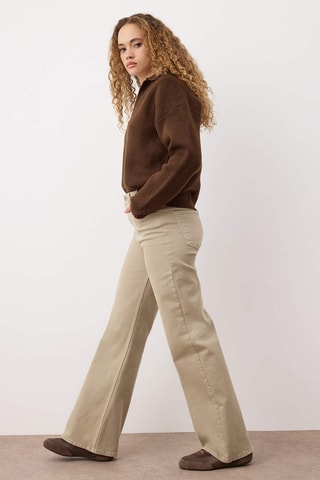 Jeans de perna larga - Bege