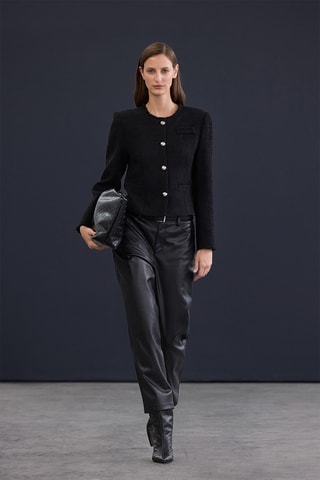 Casaco em tweed - Preto