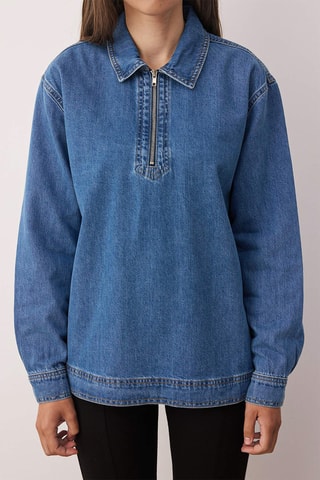 Blusa de ganga - Azul-claro