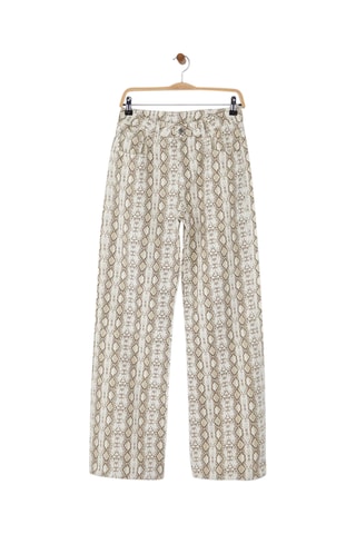 Calças de ganga wide legs cintura alta - Cru