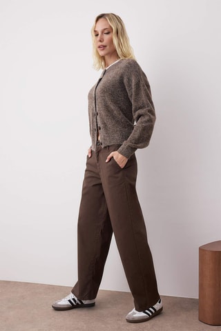 Calças de ganga baggy - Castanho