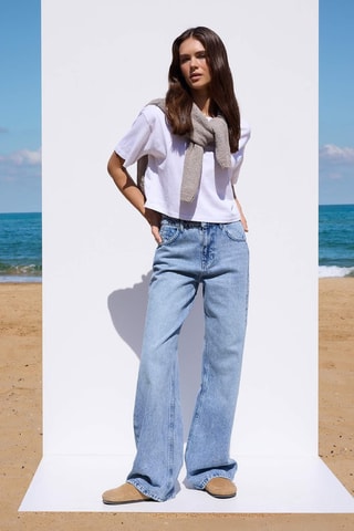 Calças de ganga wide legs - Azul