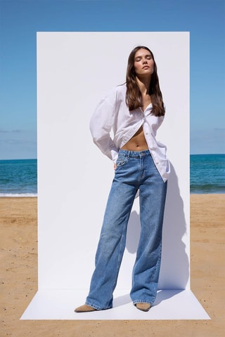 Calças de ganga wide legs - Azul