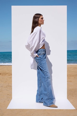 Calças de ganga wide legs - Azul