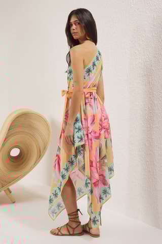 Vestido assimétrico - Laranja