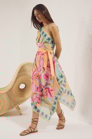 Vestido assimétrico - Laranja