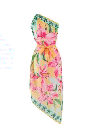 Vestido assimétrico - Laranja