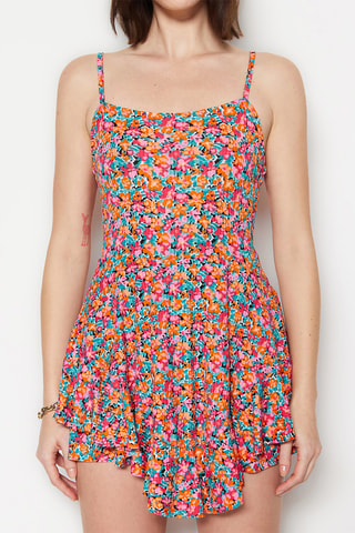 Macacão curto - Laranja e rosa