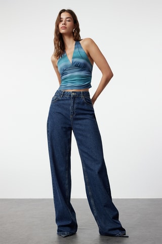 Top dip and dye - Azul-claro