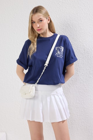 T-shirt oversize - Azul-marinho