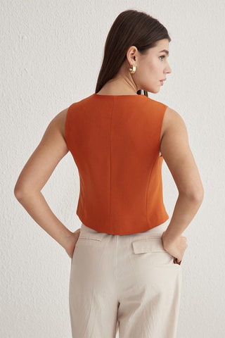 Casaco de malha - Vermelho-tijolo