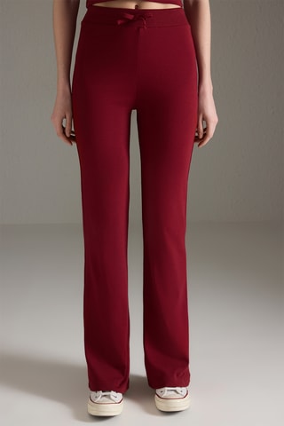 Crop top e calças de cintura alta - Bordô