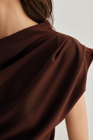 Top drapeado - Castanho