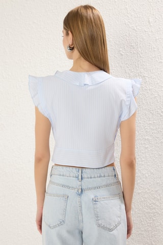 Crop top - Azul-claro
