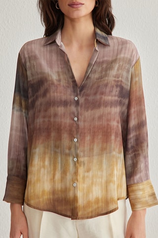 Camisa regular tie and dye - Amarelo e toupeira