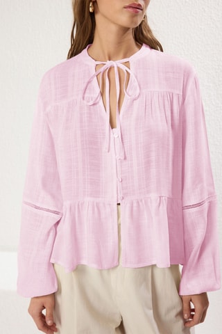 Camisa oversize - Rosa-maquilhagem