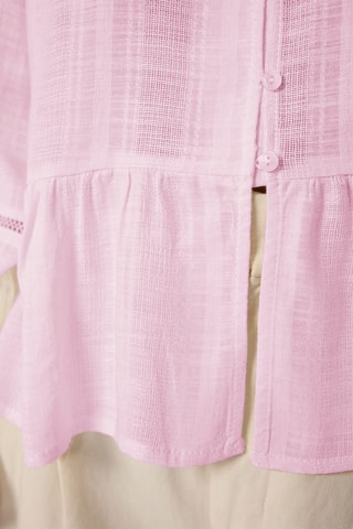 Camisa oversize - Rosa-maquilhagem