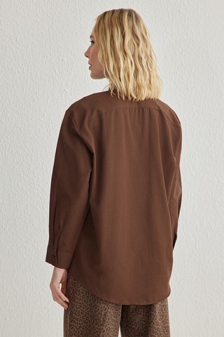 Camisa regular - Castanho